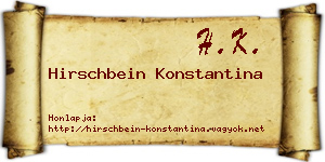 Hirschbein Konstantina névjegykártya